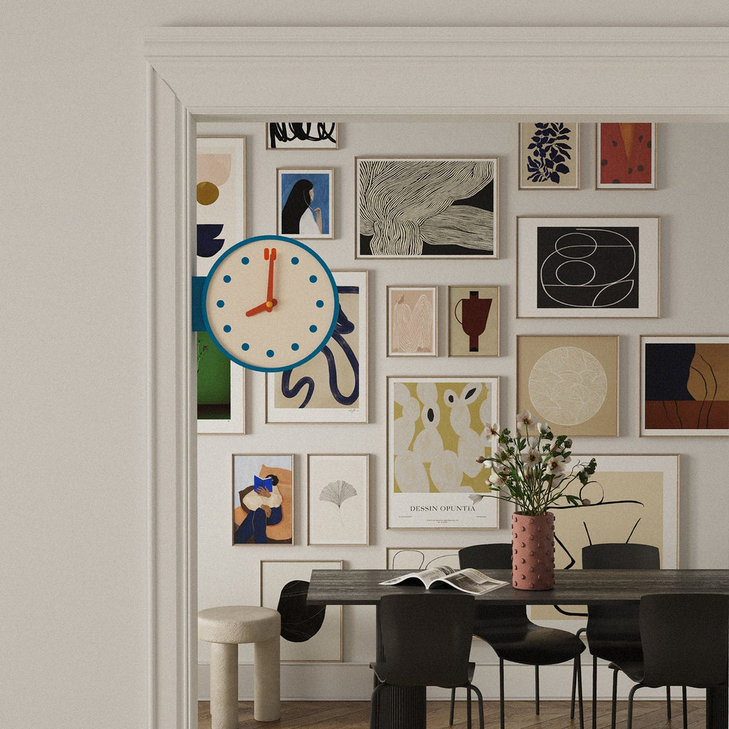 Blue Corner View Clock