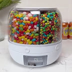 Candy Dispenser Storage Box Large, Sealed Smart Partition Container for Small Candies, Grain, Flour & Pet Food